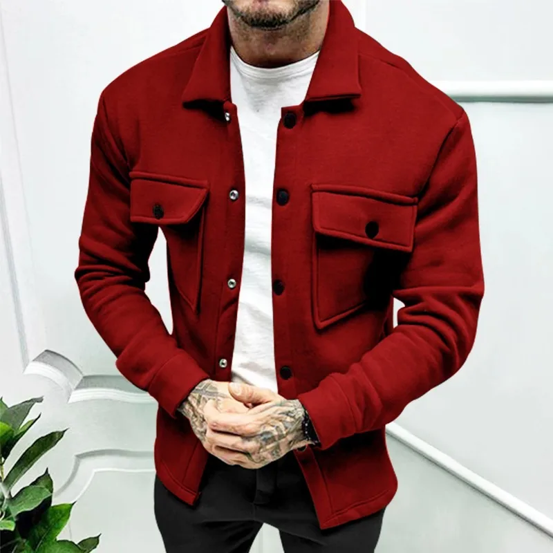 

2026 Cross Border Amazon Spring New Men's Fleece Jacket Fashion Casual Jacket Coats Mens Jacket