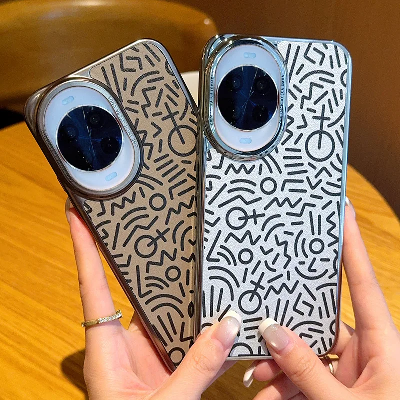 

For Huawei Nova 14 14 Pro 14 Ultra Plating Graffiti Color-Blocked Large Hole Anti-Drop Phone Case
