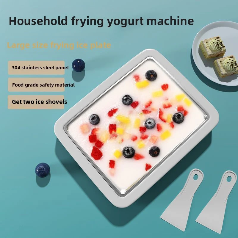 

Square Fried Yogurt Machine DIY Ice Cream Family Fun Roll Pan Maker Tools Mini Yogurt Rolled Ice Cream Maker Send 2 Ice Shovels