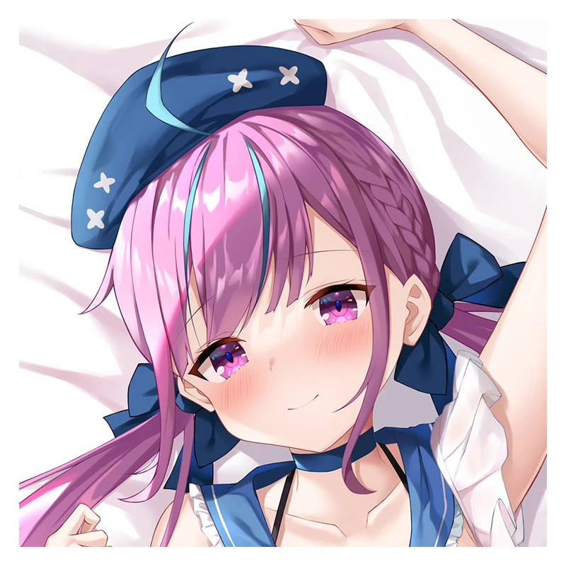 Minato Aqua Hololive Mädchen Cartoon Dakimakura Scharnier Körper Fall Anime Cosplay lange Kissen Kissen bezug Geschenk