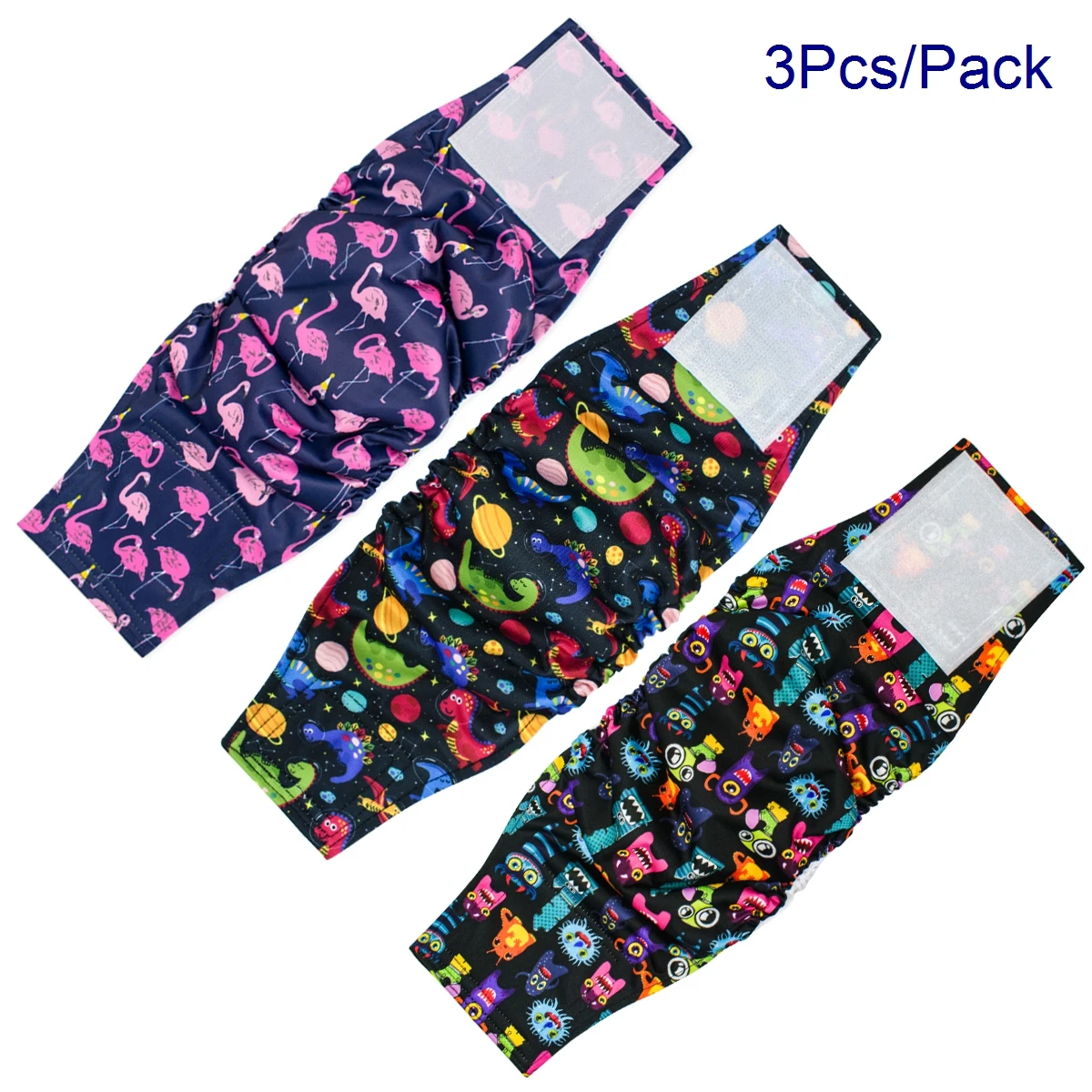 3pcs Dog Belly Bands - Washable Male Dog Diapers Belly Band for Male Dogs, Reusable Male Dog Belly Wraps for Doggy Puppy view 3