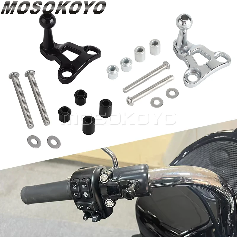 Motorcycle Phone Handlebar Holder Bracket Mounting Base For Harley Road Glide FLTRK FLTRX ST S SE Handle Bar Mount Ball-Tipped