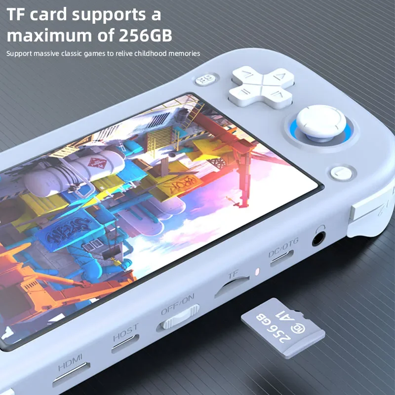 XF43 Retro Handheld Game Console Linux System 4.3 Inch IPS Full View HD Screen Portable Pocket Video Player 64GB 128GB Games