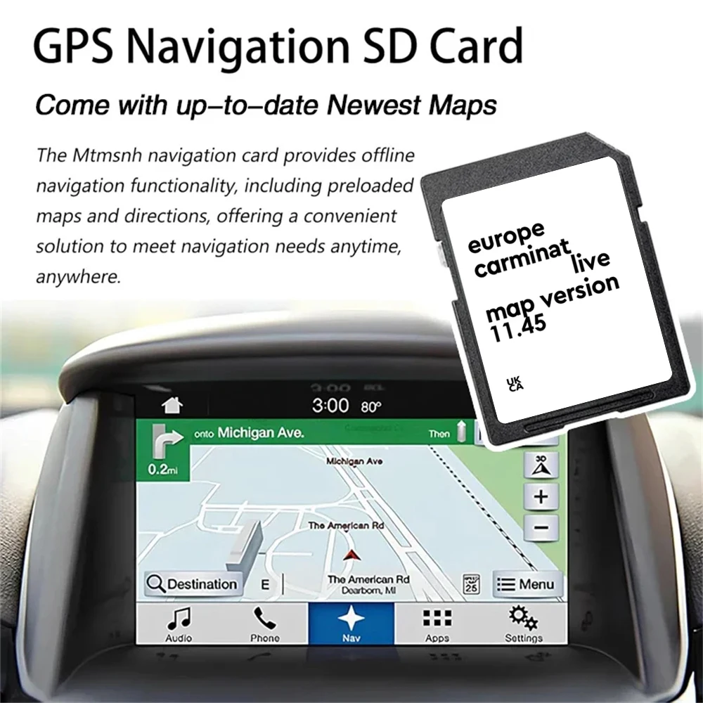 Karta SD z aktualizacją map europejskich do Carminat Live 11.45, nawigacji GPS samochodowej Renault Megane Clio Laguna Scenic 2011-2013, wersje 2025 — zdjęcie produktu 6