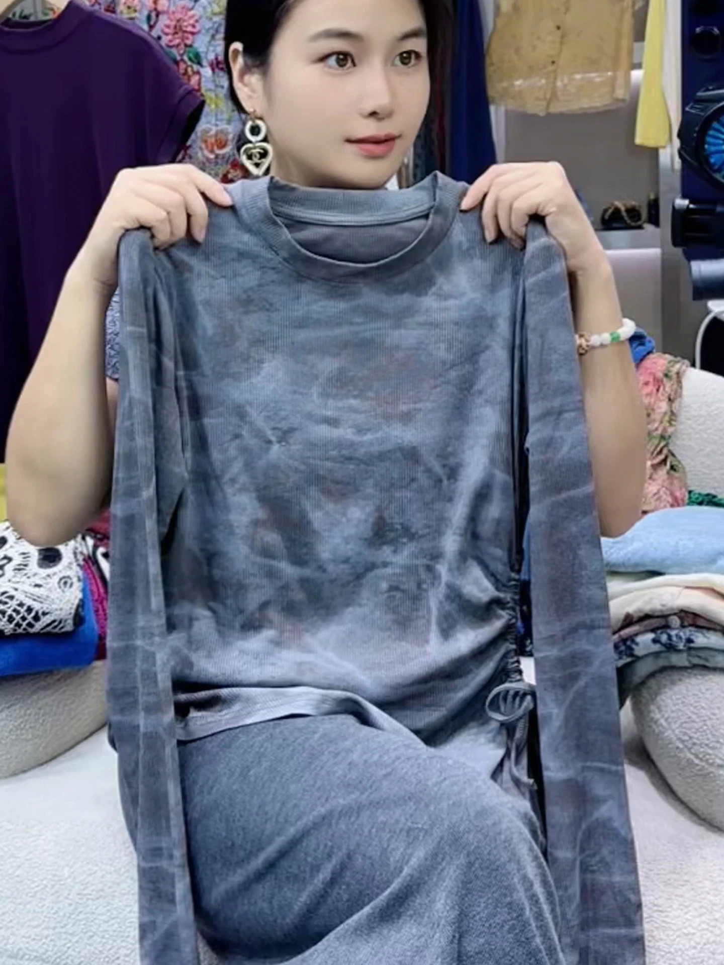 

Женская трикотажная футболка Ele Retro с длинным рукавом, универсальная, с круглым вырезом, в корейском стиле, прямого кроя, летняя мода