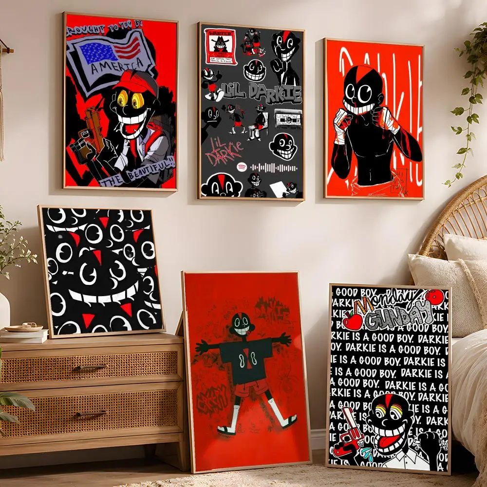 Rapper  L-Lil D-Darkie Poster Waterproof Peel and Stick HD Modern Wall Decor for Bedroom Living Room Dorm Office Kitchen