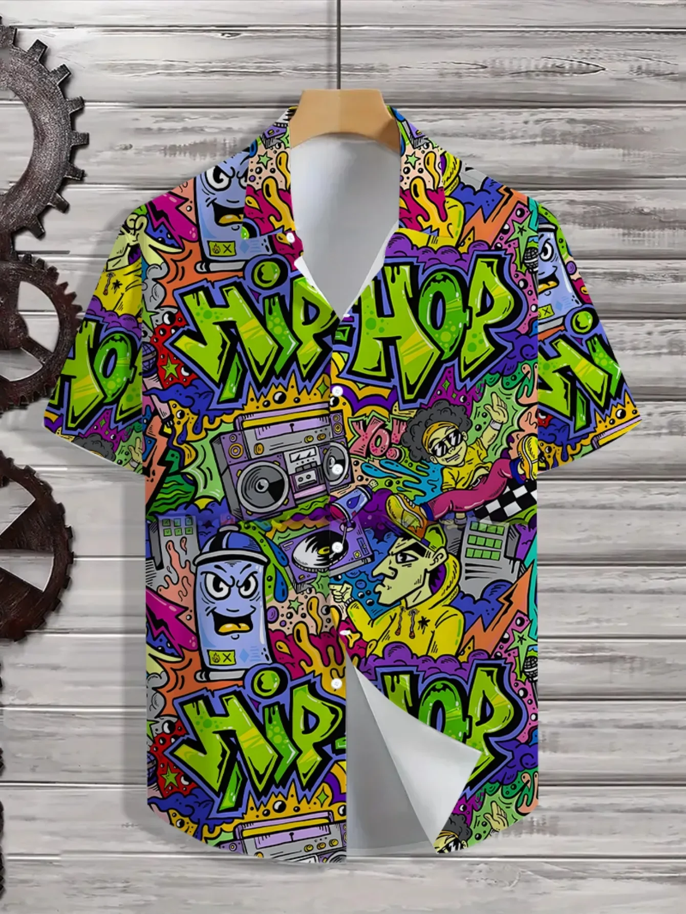 

Summer Fashion Breathable Shirt Men Hawaiian Style Man Short Sleeve Casual Print Beach Party Holiday Outfit Tops
