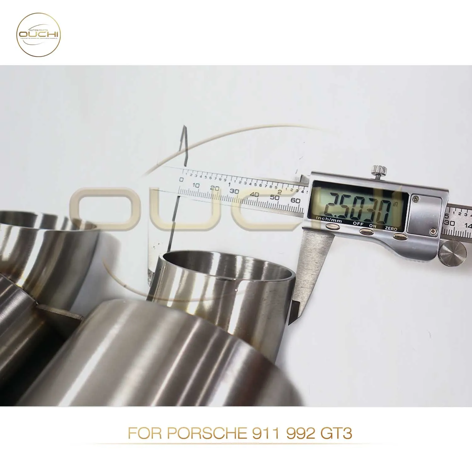 Exhaust System tips for Porsche 911 992 GT3 OUCHI Stainless Steel customize performance