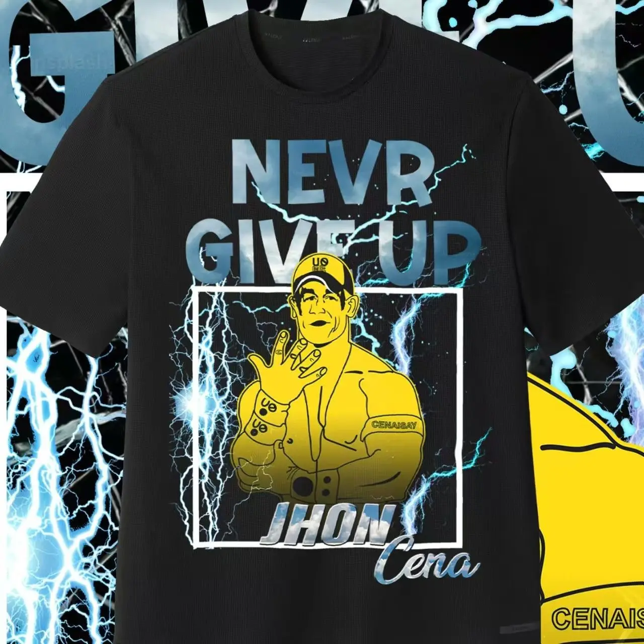 

Summer Wrestler 2025 Summer John Sena John Sena Never Give Up Short Sleeve Print T-shirt Loose Casual Women and Men T-shirt Tops
