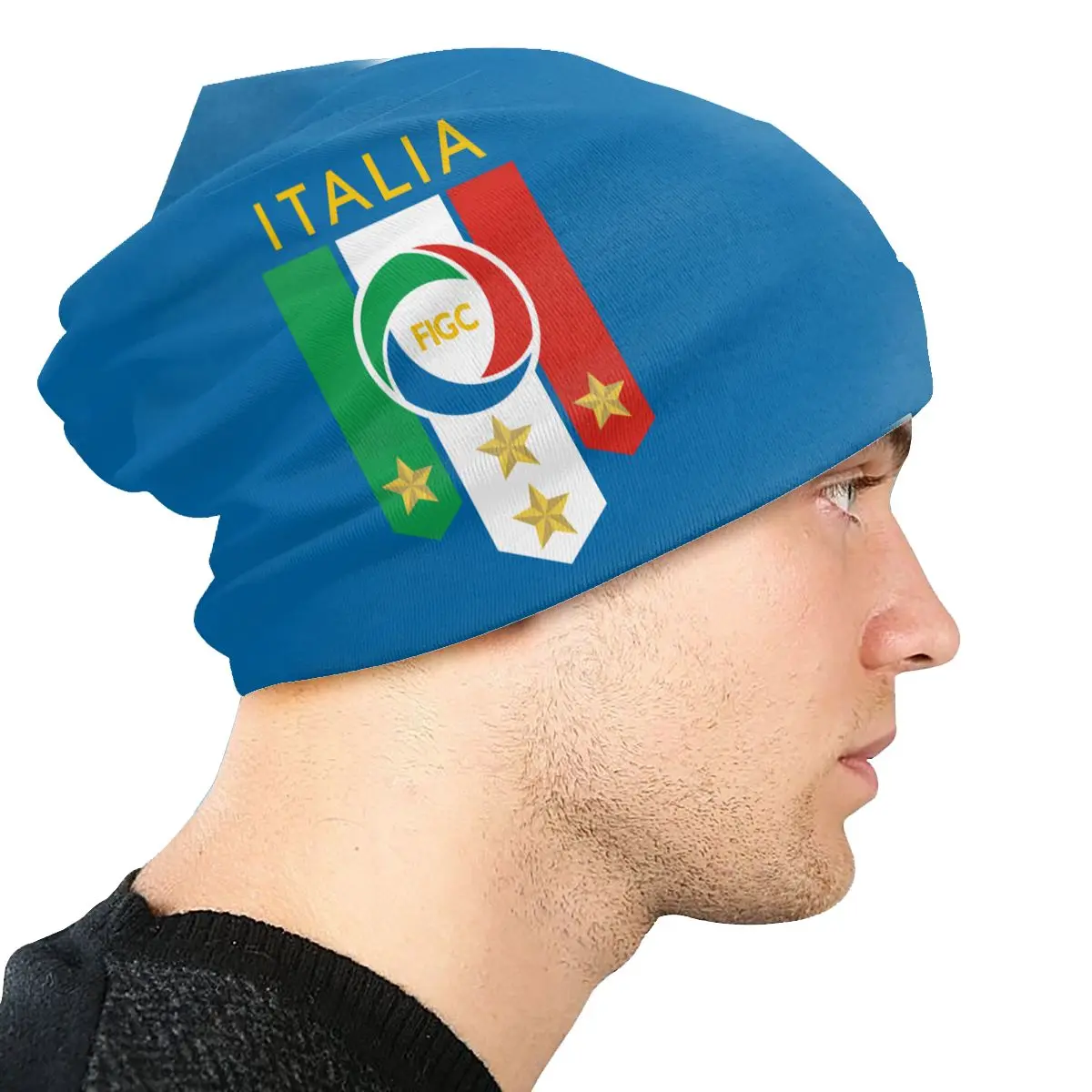 Custom Unisex Bonnet Warm Knitting Hat Italian Stars Football Legends Figc Cool Skullies Beanies Caps Adult Italia Soccer Hats