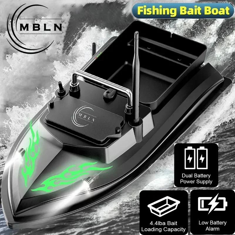 MBLN 2024,Dual battery system，Remote Control,RC Fishing Bait Boat,2KG Loaded,Fixed Speed Cruise,Waterproof long endurance VX