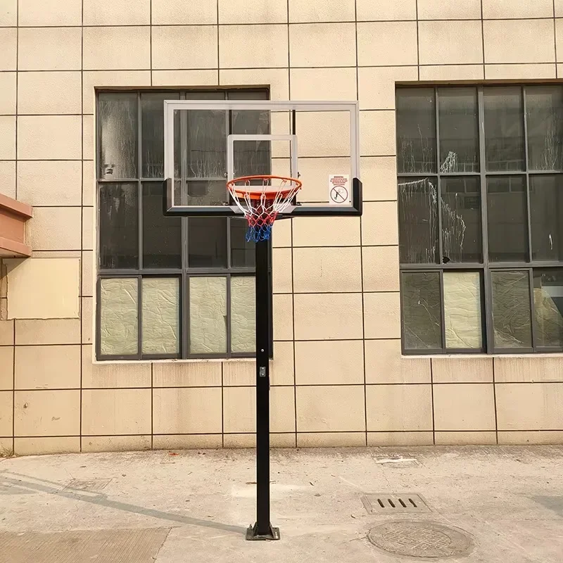 Adjustable Outdoor Basketball Goals System Metal Stable Structure Ideal For Adults Training And Competitive Basketball Games