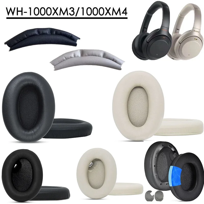 Ear Pads for Sony WH-1000XM3 WH-1000XM4 headphones replacement wh 1000xm3 xm4 Ear Cushion Earmuff ear pillows headband leather