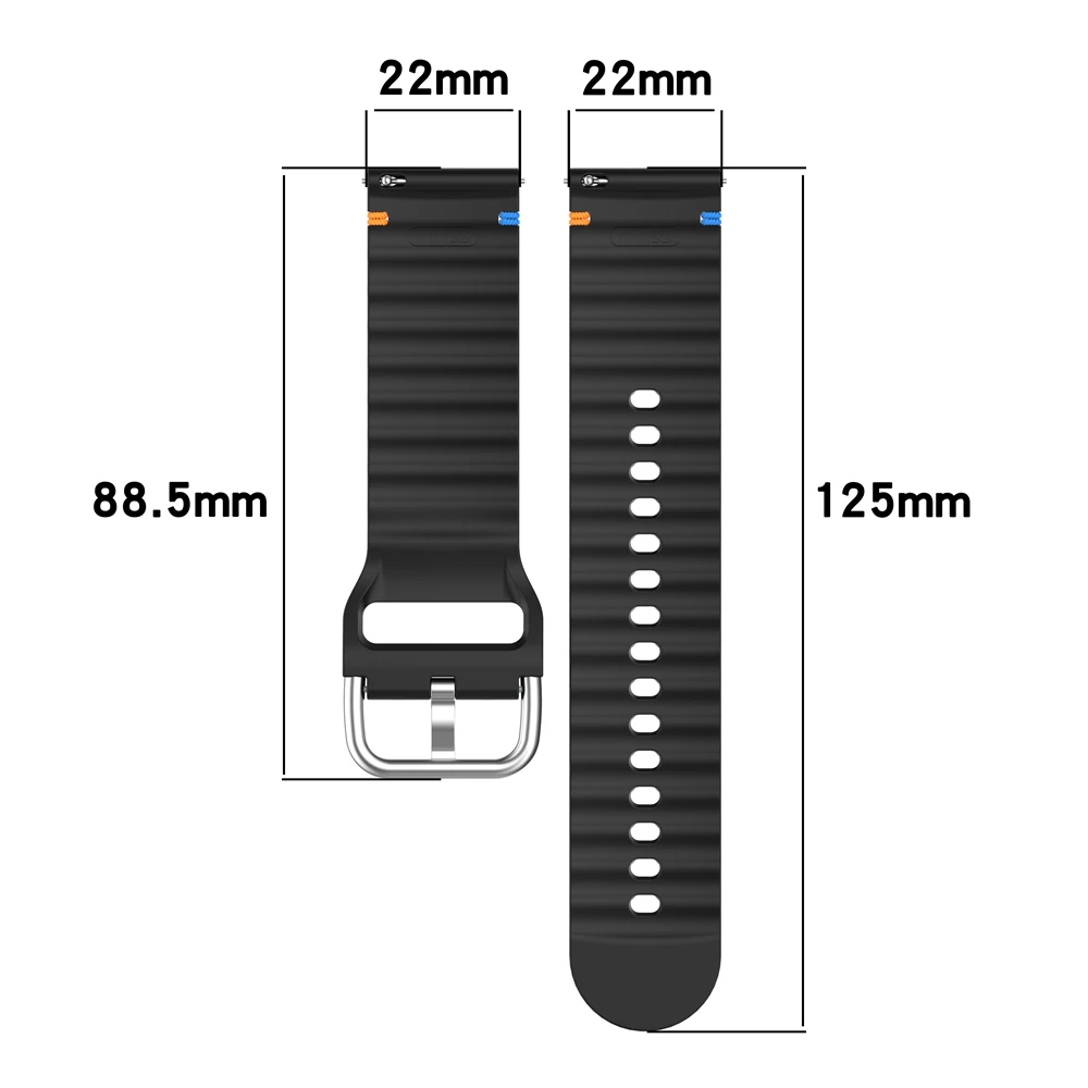 20 มม.22 มม.ซิลิโคนสําหรับ Huami amazfit GTS 2 / GTS 3 / GTR 2 / GTR 3 / GTR 4 สมาร์ทนาฬิกา Wave สไตล์กีฬา watchband