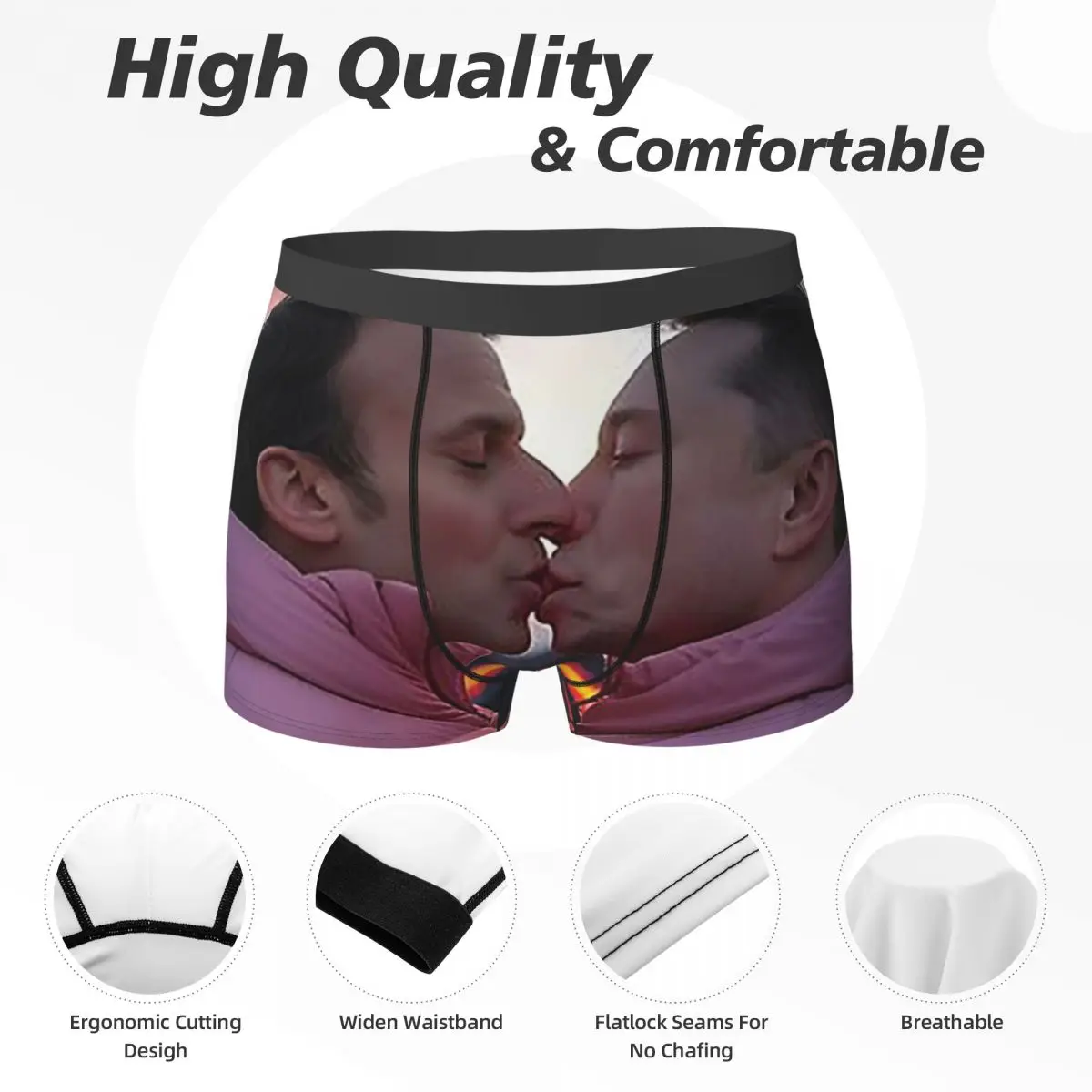 الملاكم السراويل السراويل المسك و ماكرون الحب سراويل الرجال الملابس الداخلية الناعمة لهدايا صديقها أوم رجل