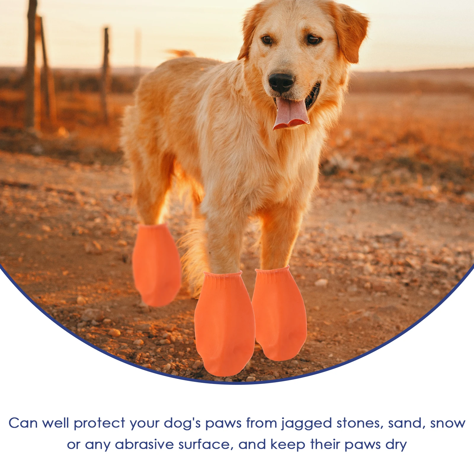 

4pcs Waterproof Rain Shoes Non-slip Shoe Cover Outdoor Footwear Durable Shoe Cover for Pet Cat Dog (Orange Size )