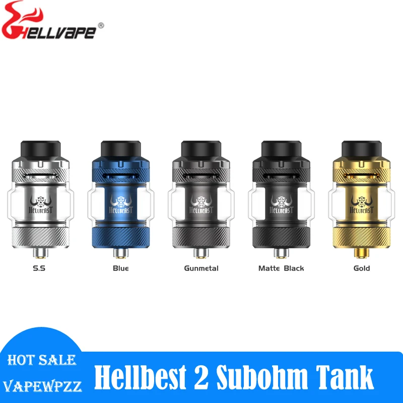 الأصلي Hellvape Hellbeast 2 Subohm خزان مزدوج لفائف Vape البخاخة 3.5 مللي/5.5 مللي 810 26 مللي متر مع P7-02 0.2ohm KA1 شبكة لفائف