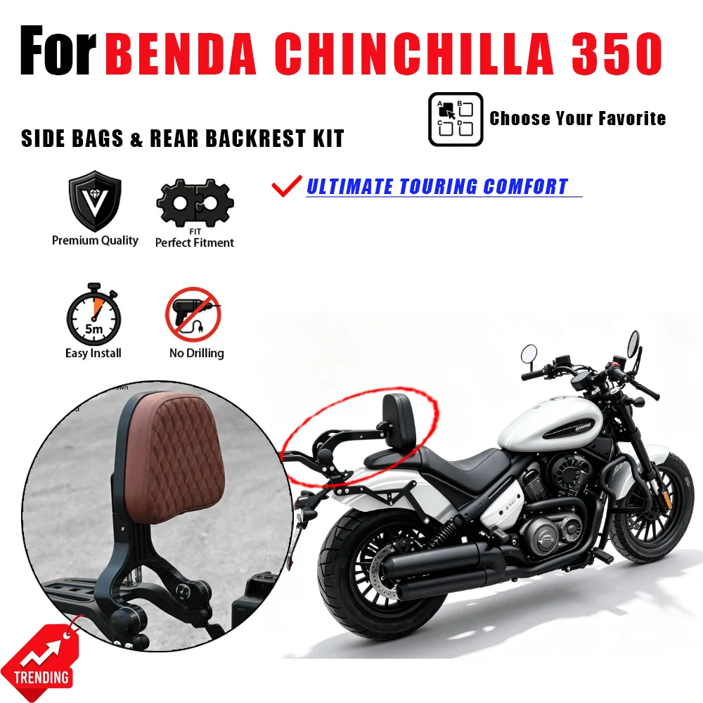 

For Benda Chinchilla 350 Motorcycle Side Bag Rear Backrest Luggage Holder Accesorios Moto Alforjas Respaldo Maletas Part