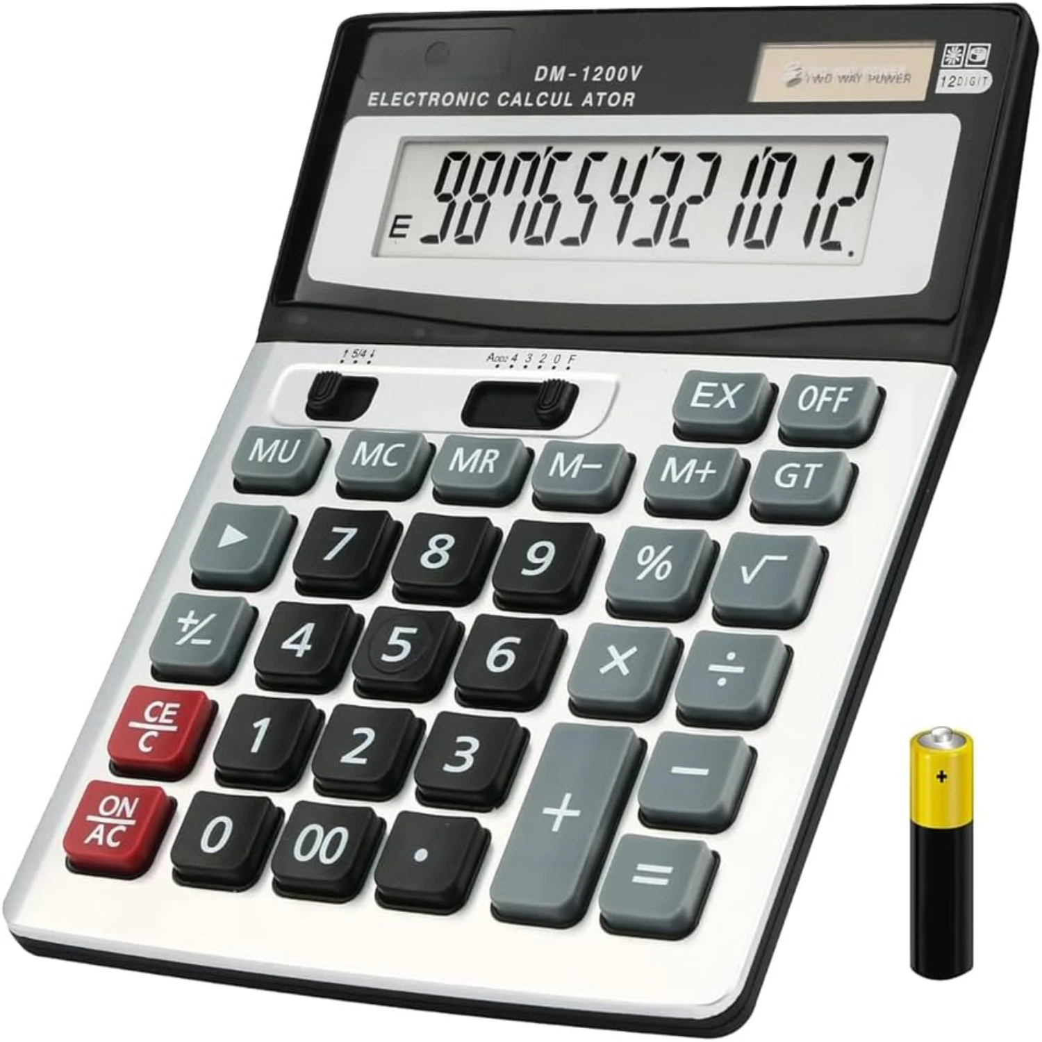 Desk Calculators,  12-Digit Solar Battery Desktop Office Calculators (Calculator 1pcs)