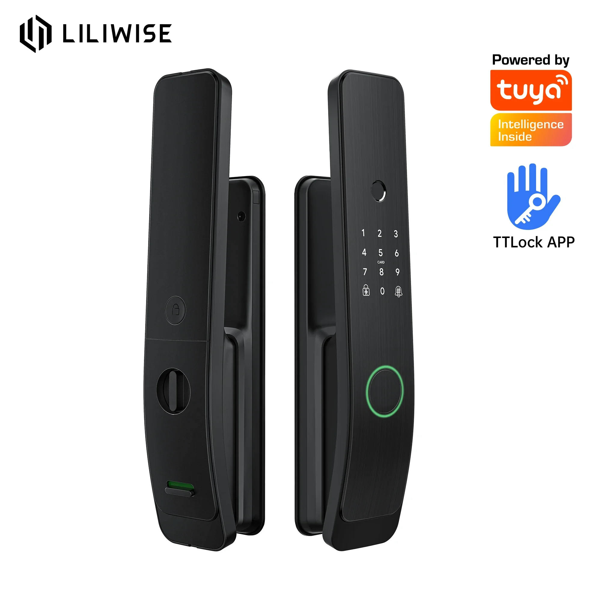 

Liliwise New Design Tuya App TTlock Fully Automatic Design Electronic Door Lock Smart Fingerfrint Digital Door Lock