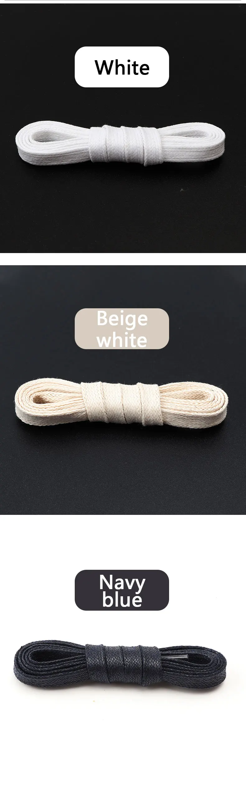 1 Paar flache Schuhbänder aus gewachster Baumwolle, 0,8 cm breit, wasserdicht, für Schuhe, Stiefel, Freizeitschuhe und Sneaker, geeignet für Damen und Herren, auch als Leder-Schuhbänder verwendbar. – Detail 8