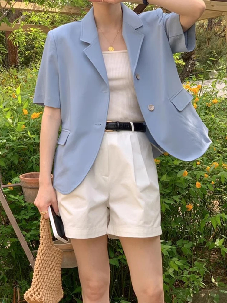Luźny Krój Uniwersalny Damski Żakiet Letni Nowy Jednorzędowy Koreański Styl Dojazdy do Pracy Regularny Krój
