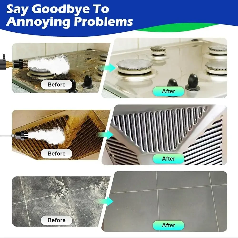 Handheld Steam Cleaner 2500W High Pressure Multi Surface Portable Steamer with Steam Hose and Brush Heads Deep Cleaning