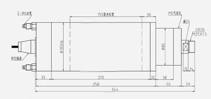 low Speed 9000rpm 3KW AC220V GDK105-9Z/3.0 , 4.5kw 18000RPM AC380V GDK105-18Z/4.5 CNC drilling spindle Motor For Metal