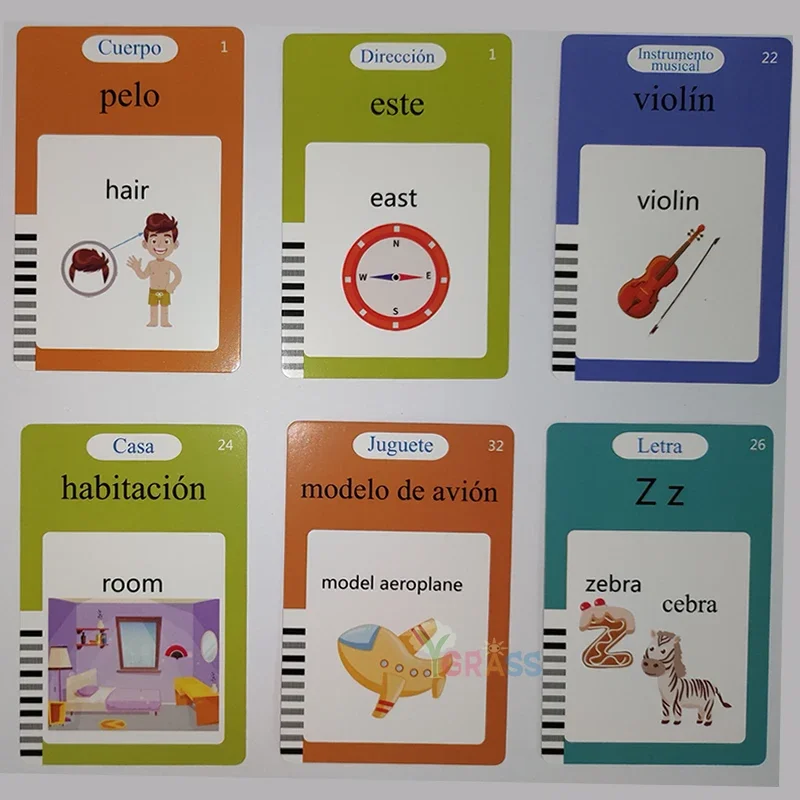 Aprendizagem Educacional Talking Flash Cards for Kids, Audio Book, Presente, Idioma Inglês, russo, espanhol, francês