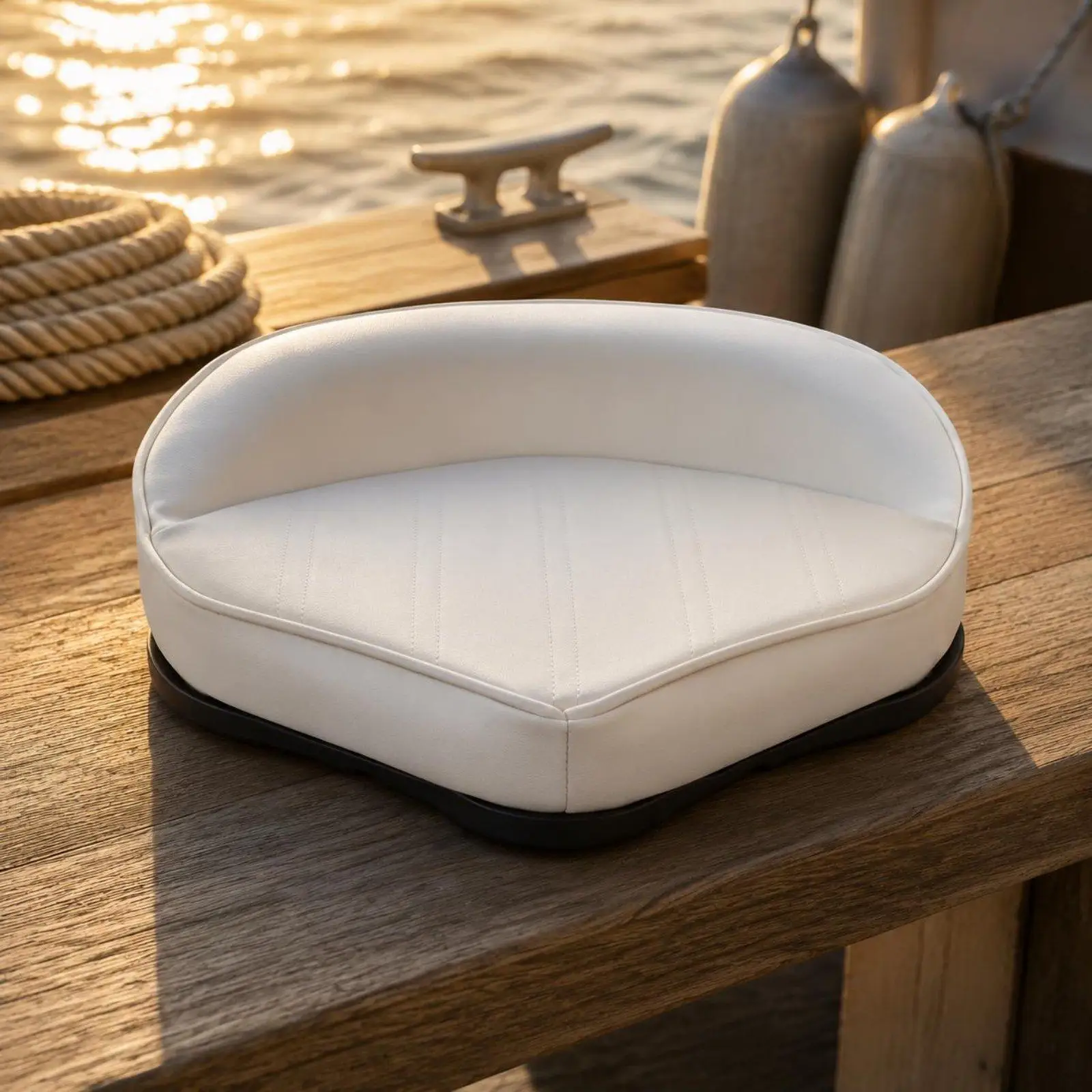 Marine-grade Triangular Boat Seat Foam Cushion Fishing Marine Unit Foldable for Yacht and Deck Use