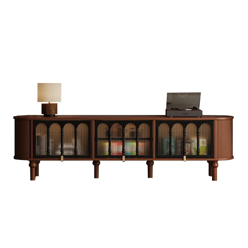 French vintage solid wood living room coffee table TV cabinet combo floor-standing storage cabinet storage