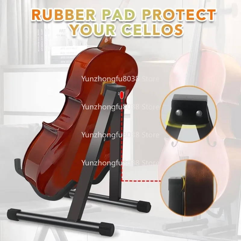 

13-дюймовая складная подставка для скрипки или подставка для гитары с одним отделением, насадка для инструмента с резиновой прокладкой
