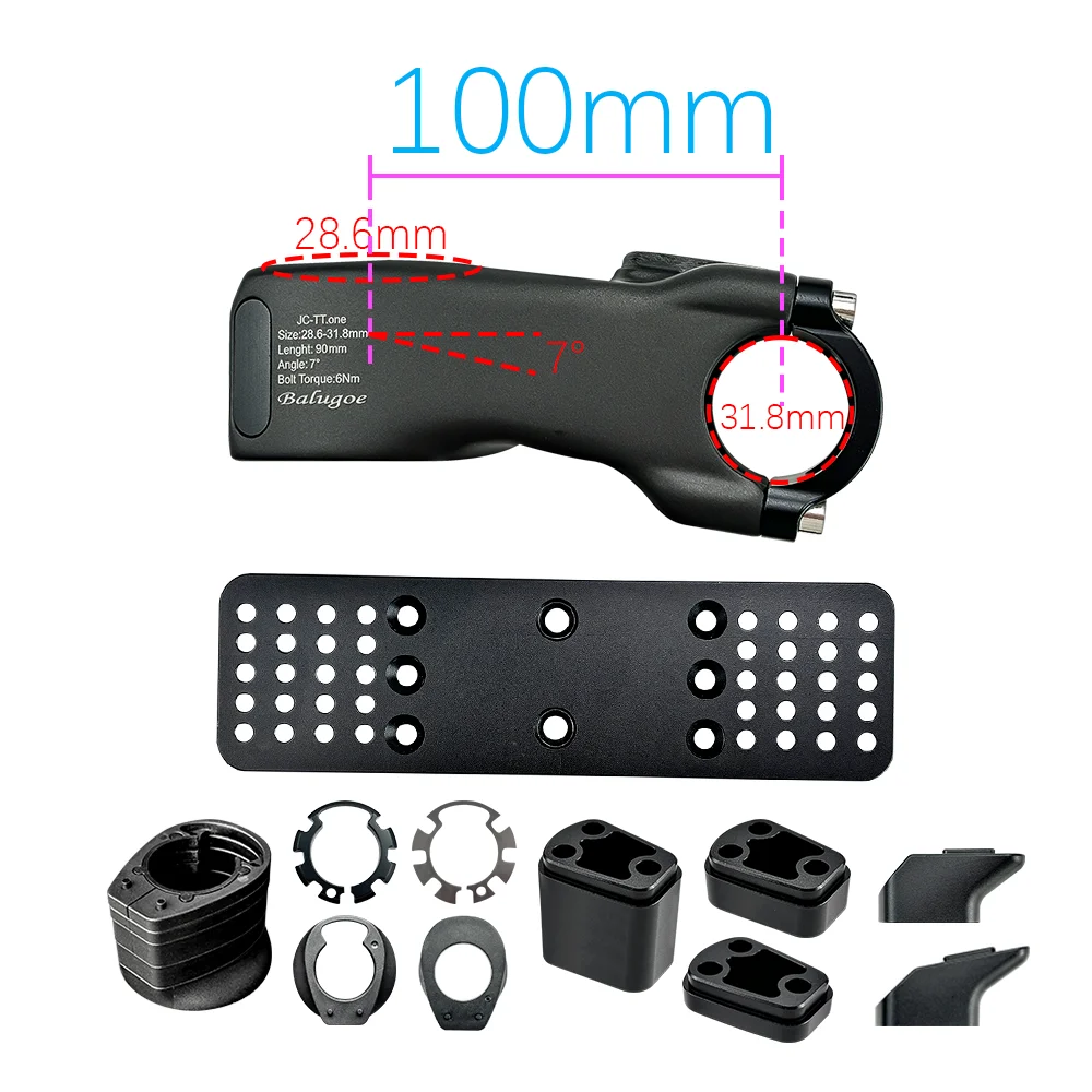 26 BALUGOE MTB Fietsstuurpen Verticale Pijpsteun HandvatTriathlon Gemodificeerde Highway Bike TT-handgreep, Lepelzijhandgreep, 28,6-31,8MM