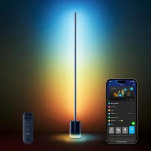 Smart RGBIC Floor Lamp with Voice Control, Music Sync, and Scene Modes for Living Room or Bedroom