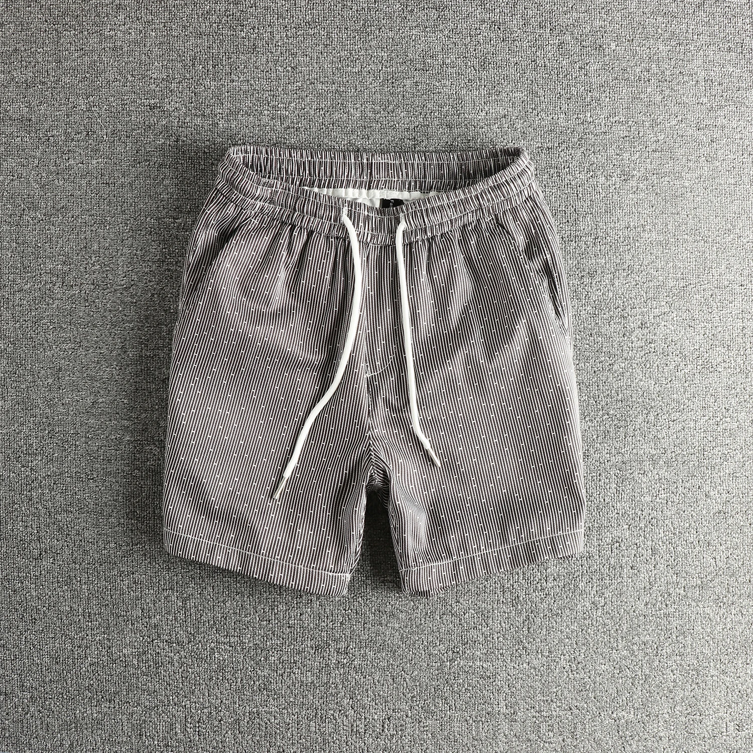 Laiser Cool Woven Fabric Casual Shorts Men's Striped Pattern Summer Versatile Shorts