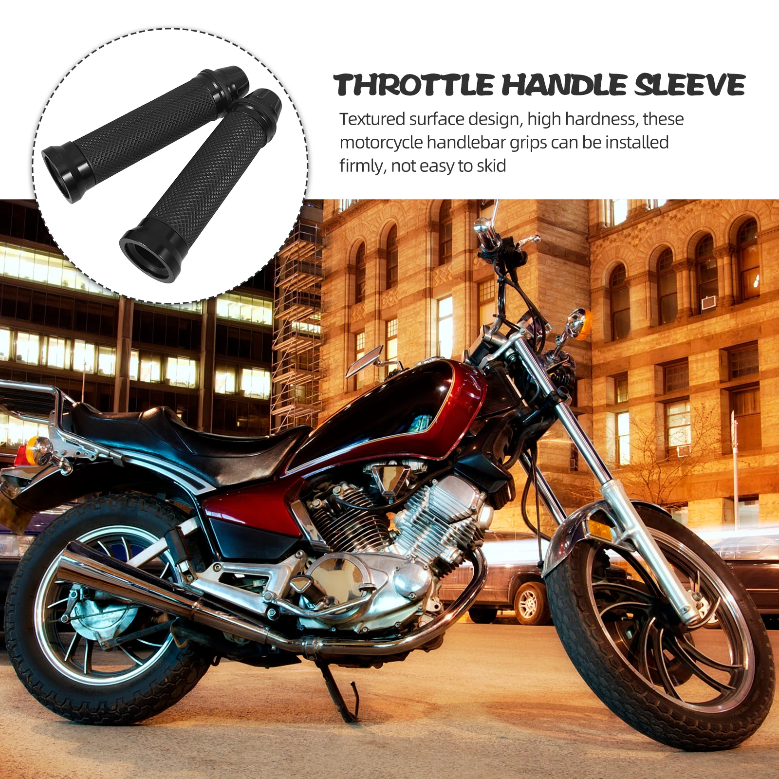 

1 Pair Motorcycle Handlebar Grips Replacement Sturdy Oil Throttle Handlebar For Dirt Bike Cycling Motorbike Non-Slip Textured