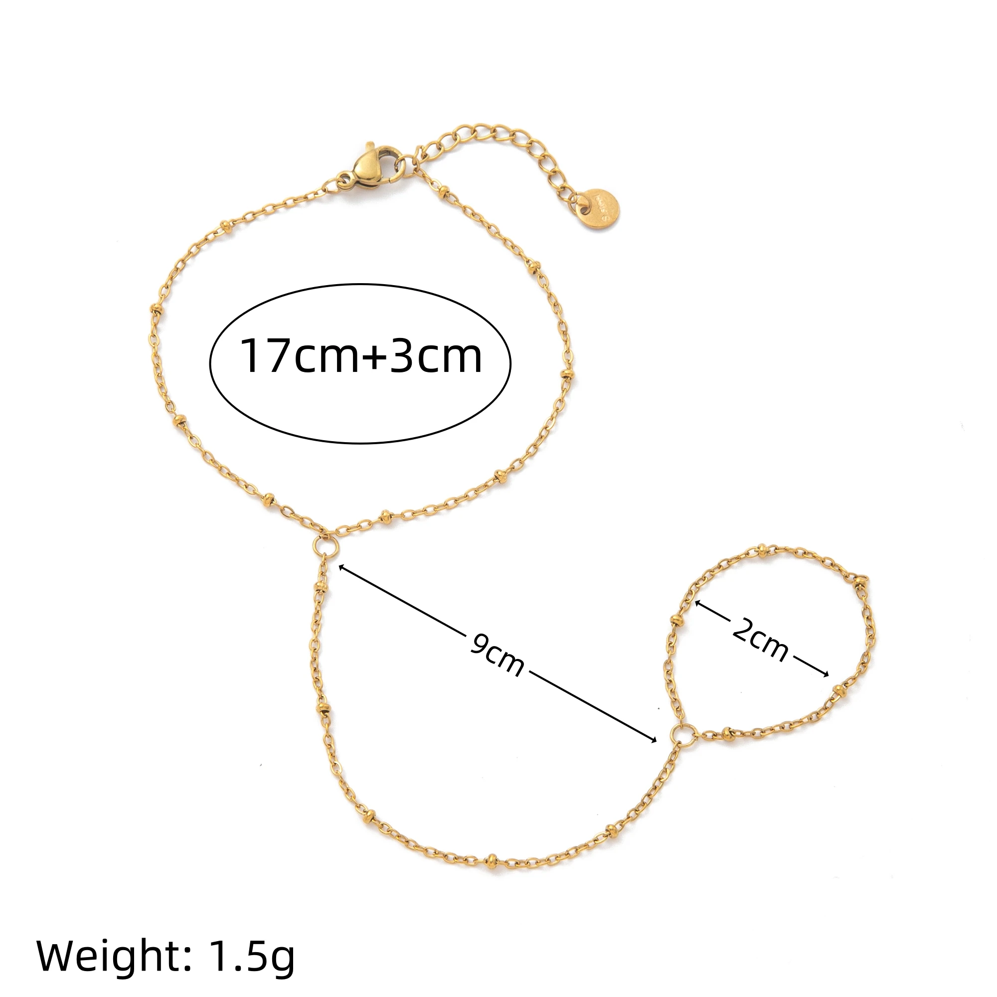 

18K Gold Plated Stainless Steel Zircon Bracelet | Multi Pendant Color Preserved Jewelry Gift