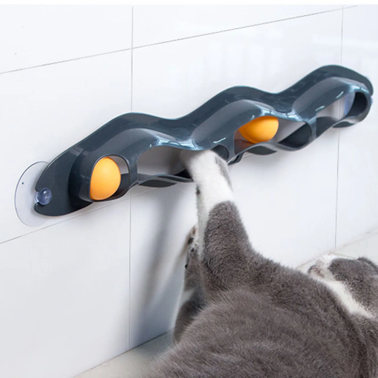 Interactive Track Ball Cat Toy Window Suction Cup Track Tunnel Ball Pets Toys Suitable for Entertainment Playing