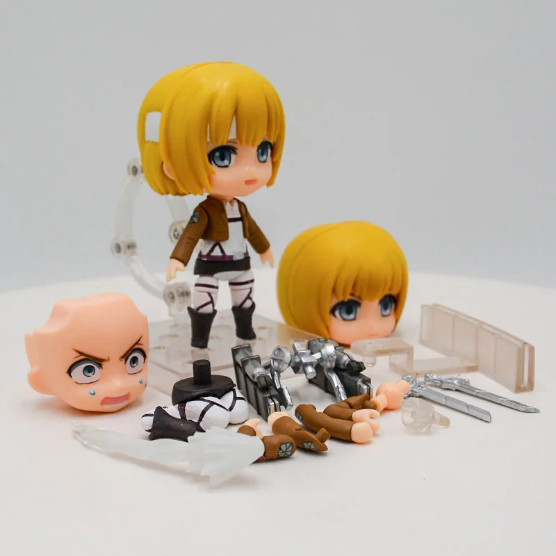 #435 Attack on Titan Armin Arlert Anime Figure Mikasa Ackerman Action Figure Shingeki no Kyojin Hanji Figure Model Doll Toy Gift