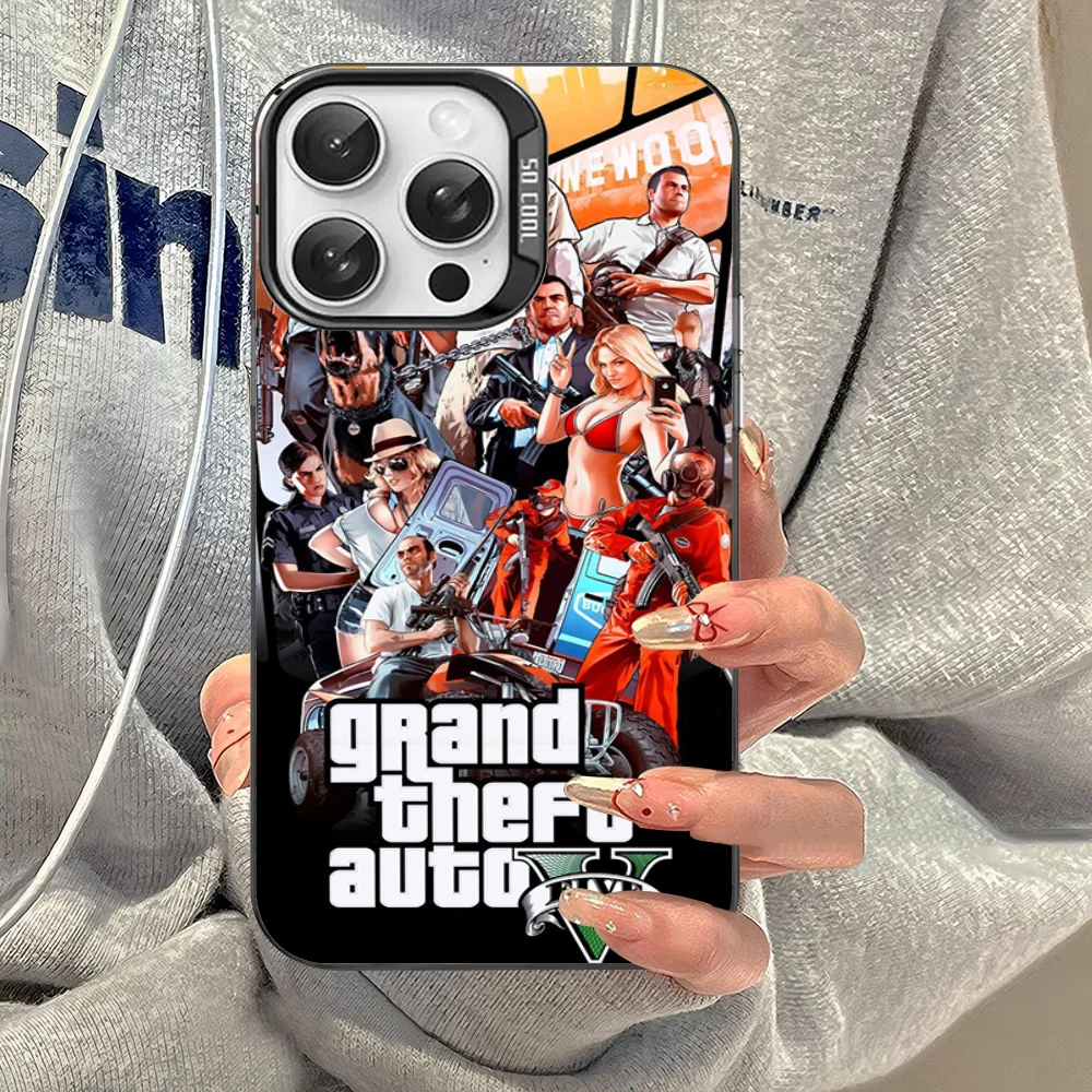 Video Game G-Grand T-Theft A-Auto Phone Case For IPhone 16 15 14 13 12 11 Pro Max X XR XSMAX 8 Plus Matte Shockproof Back Cover