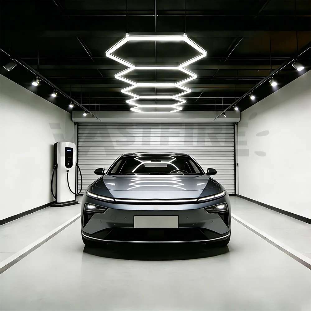 1/3/5Hole Hexagon garage lights DIY Assembly car ceilinglights Super Bright hexagon led for Car Dealerships Workshops garage Gym