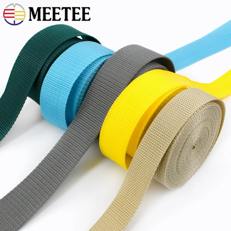 5M Meetee 20-50mm PP Polypropylene Webbing Shoulder Bag Strap Nylon Ribbon Band Safety Belt Decor Lace Sewing Bias Accessories