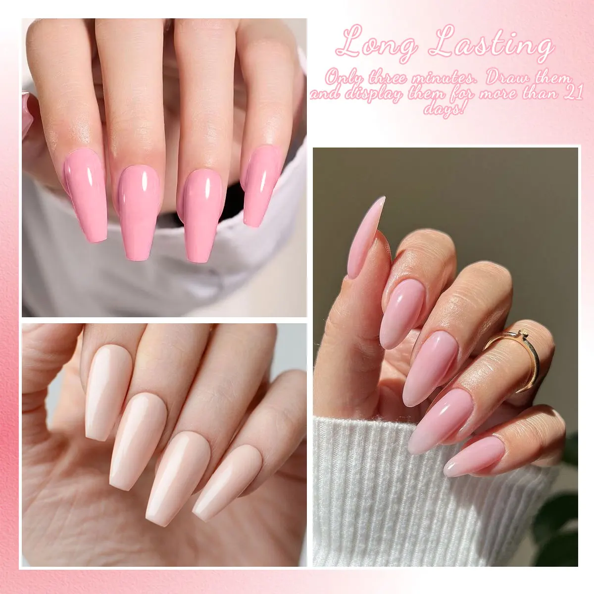 Conjunto de esmaltes em gel GAVY de 6 peças, cores brilhantes, esmalte semipermanente removível LED, kit inicial DIY
