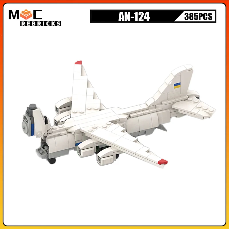 Military Freight Aircraft AN-124 Strategic Transport Fighter Building Blocks Assembly Airplane Model Kid's DIY Bricks Toys Gifts