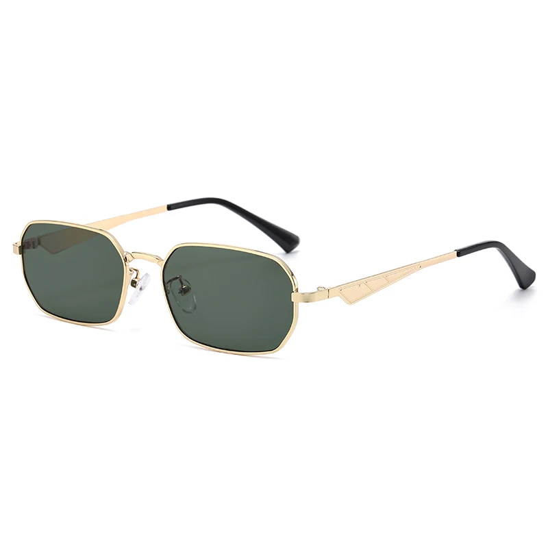 Mode Kleine Vierkante Metalen Zonnebril Mannen Vrouwen Outdoor Casual Kleur Lens Zonnebril Vintage Driehoek Benen Ontwerp Brillen