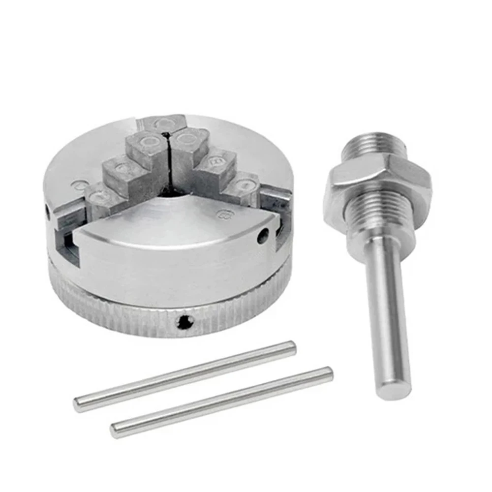 Mini Zinc Alloy Machine Tool Accessories 3-Jaw/4-Jaw Chuck Hand Drill Connecting Rod Woodworking Lath Tools Locking Structure
