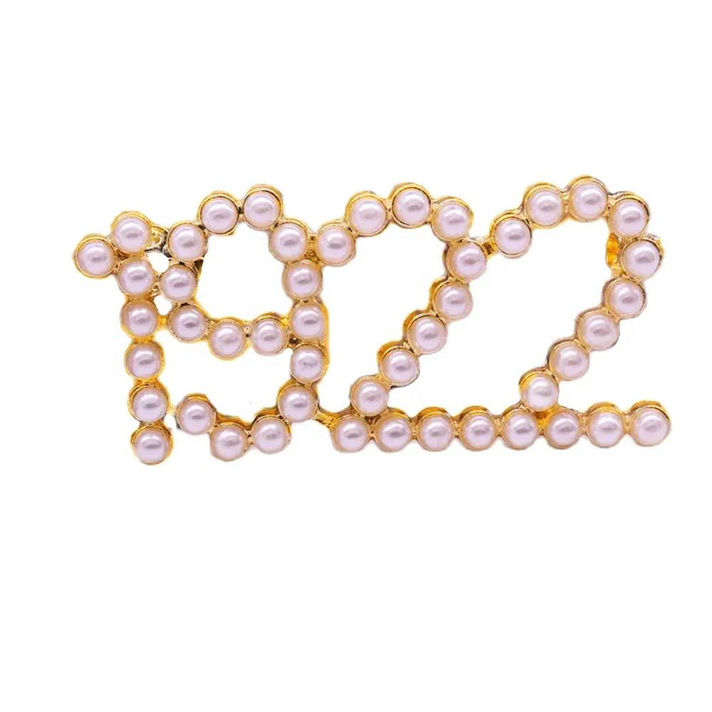 Imitation Pearl Figure Numbers 1922 SGR Pin Greek Letters Sigma Gamma Rho Sorority Metal Brooch Jewelry