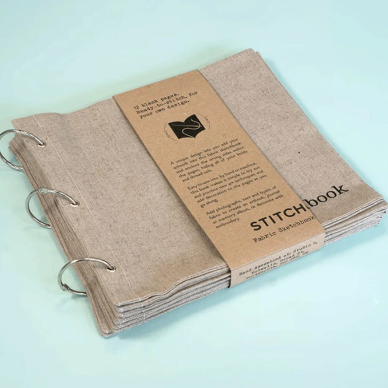 DIY Blank Fabric Sketchbook Art Journaling For Drawing Writing Portable Blank Spiral Bound Note Book
