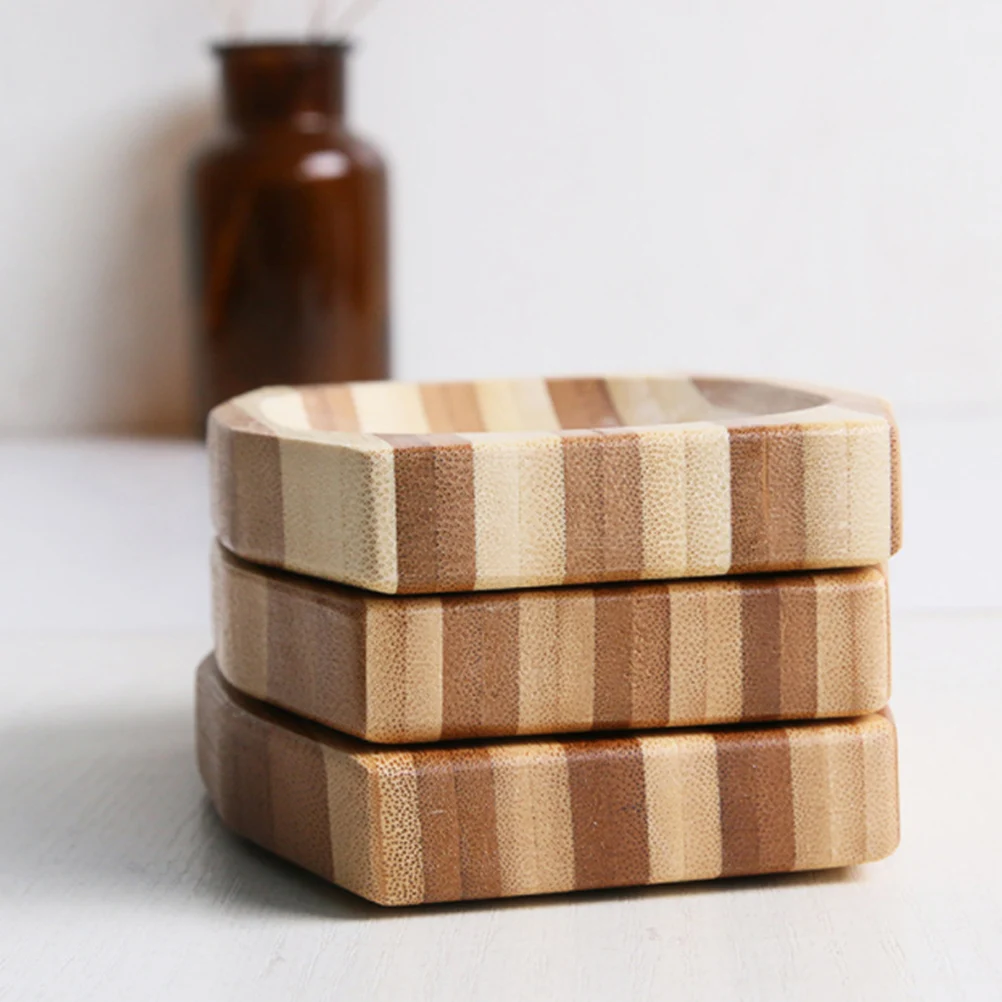 

1pc Bamboo Box for Bathroom Wood Tray Draining Design Easy Clean Decorative Vanity Container Kitchen Bathtub Counter Top