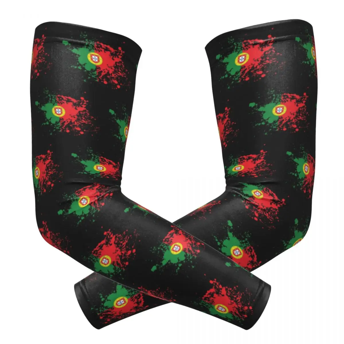 ポルトガルの国旗 アウトドア アームスリーブ 日焼け止め UVカット カバー 夏 サイクリング タトゥースリーブ